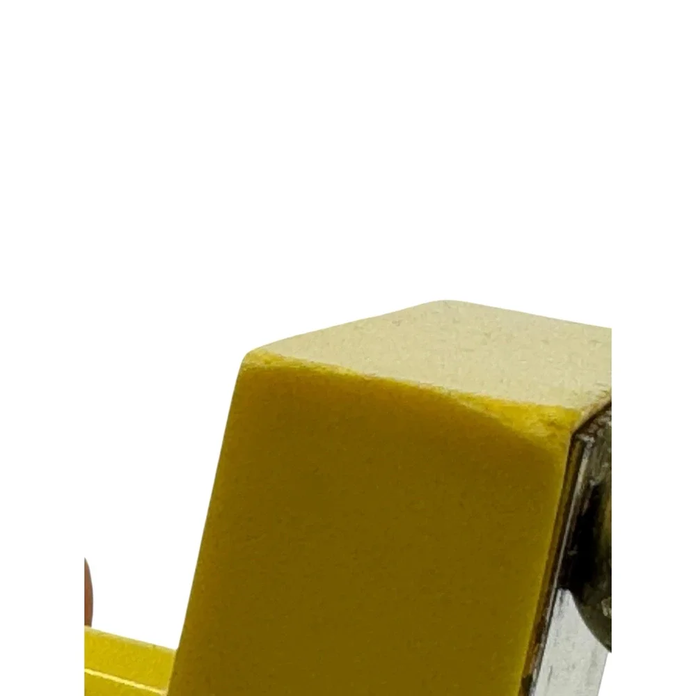 Vintage Yellow Vanity Mirror 1970s Celluloid Footed Brass 11